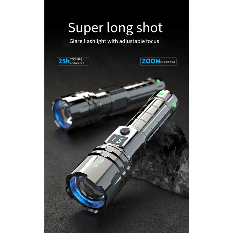 A07F-Mountain Adventure Emergency Flashlight Multi-Functional Hand Held Torch Rechargeable Ultra-Long Battery Life Flashlight