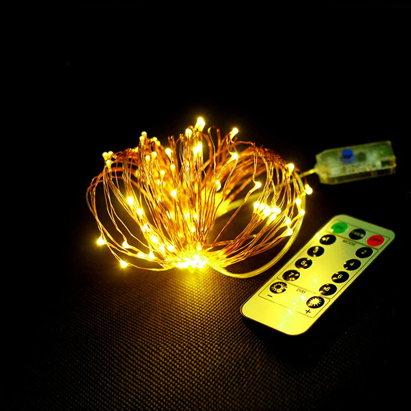 led copper wire light string remote control wedding outdoor Christmas Halloween decorative light string