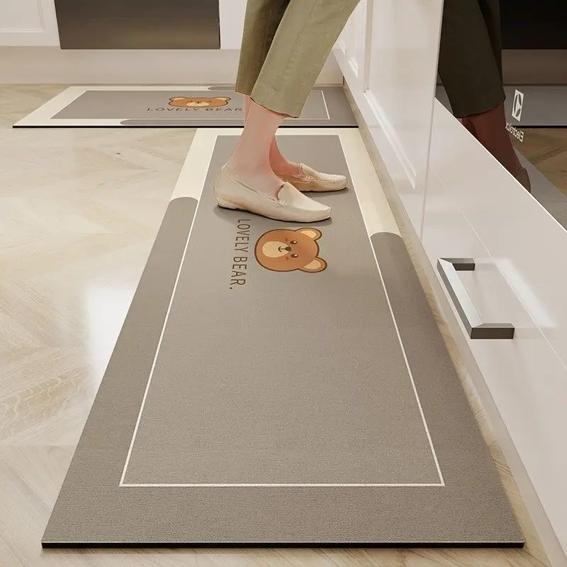 Diatom mud mat, non-slip, waterproof, oil-resistant, stain-resistant kitchen special foot mat