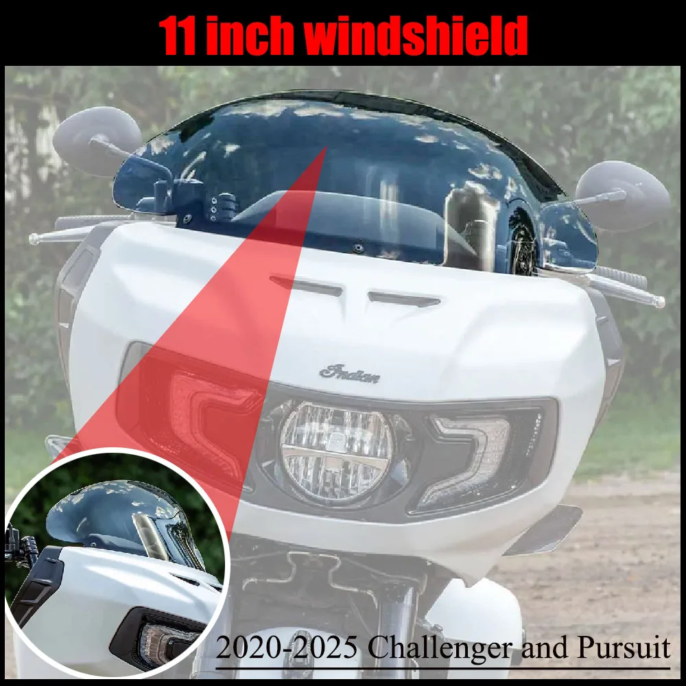 

11-дюймовое лобовое стекло мотоцикла, аксессуары для мотоциклов, обтекатель лобового стекла, дефлектор, чехол для Indian Challenger Pursuit 2020-2025