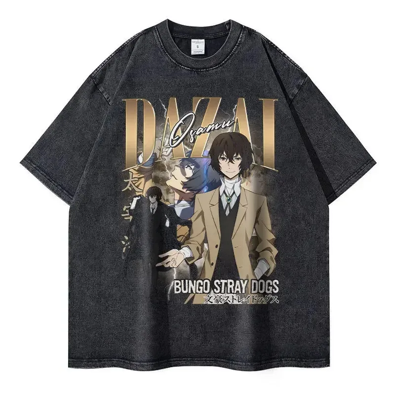 Kaus Nakahara Chuuya Cosplay Ke-72 Kaus Anjing Liar Bungo Anime Cuci Antik Pakaian Jalanan Besar Dazai Osamu Atsus