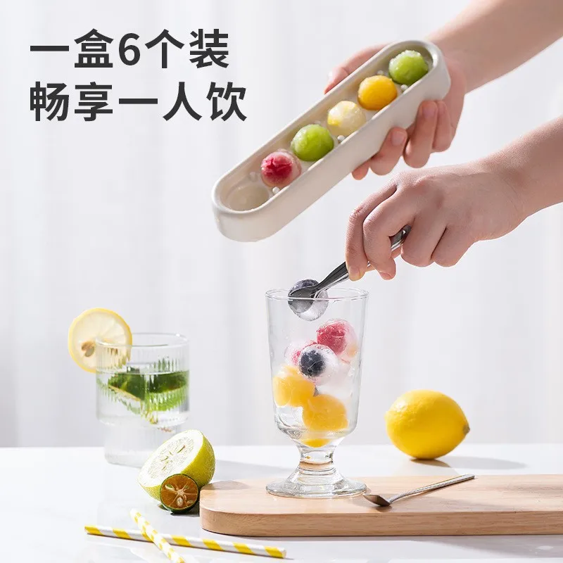 

Ice Mould Silicone 6 Grid Ice Cube Tray Round Ball Chocolate Mold Summer DIY Drink Jelly Cool for Water Tea Milk Whiskey