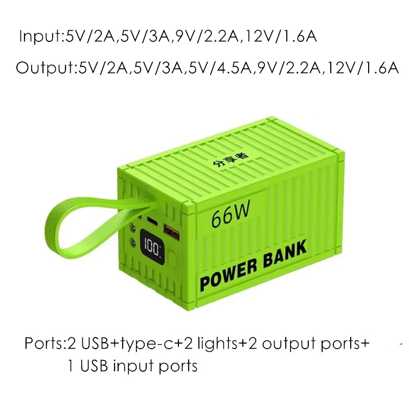 DIY Power bank Shell 5V/2A,5V/3A,5V/4.5A,9V/2.2A,12V/1.6A USB QC4.0 PD 22.55W Type-C Super-Charge VOOC 21700 18650 Battery pack