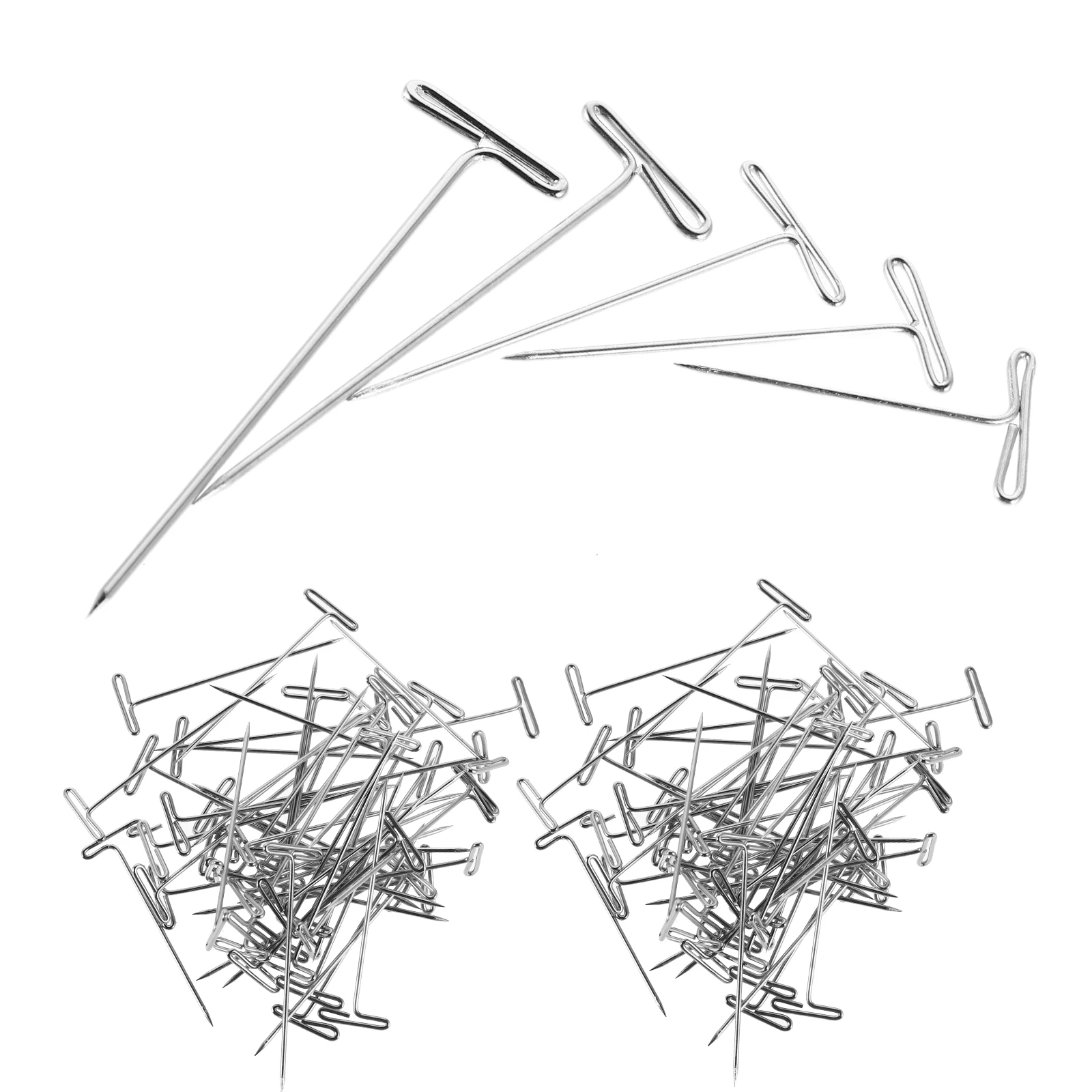 

250Pcs Stainless Steel T Pins Blocking Pins for Wigs Sweaters Hair Extensions Sewing Straight Needles Hair Styling Accessories