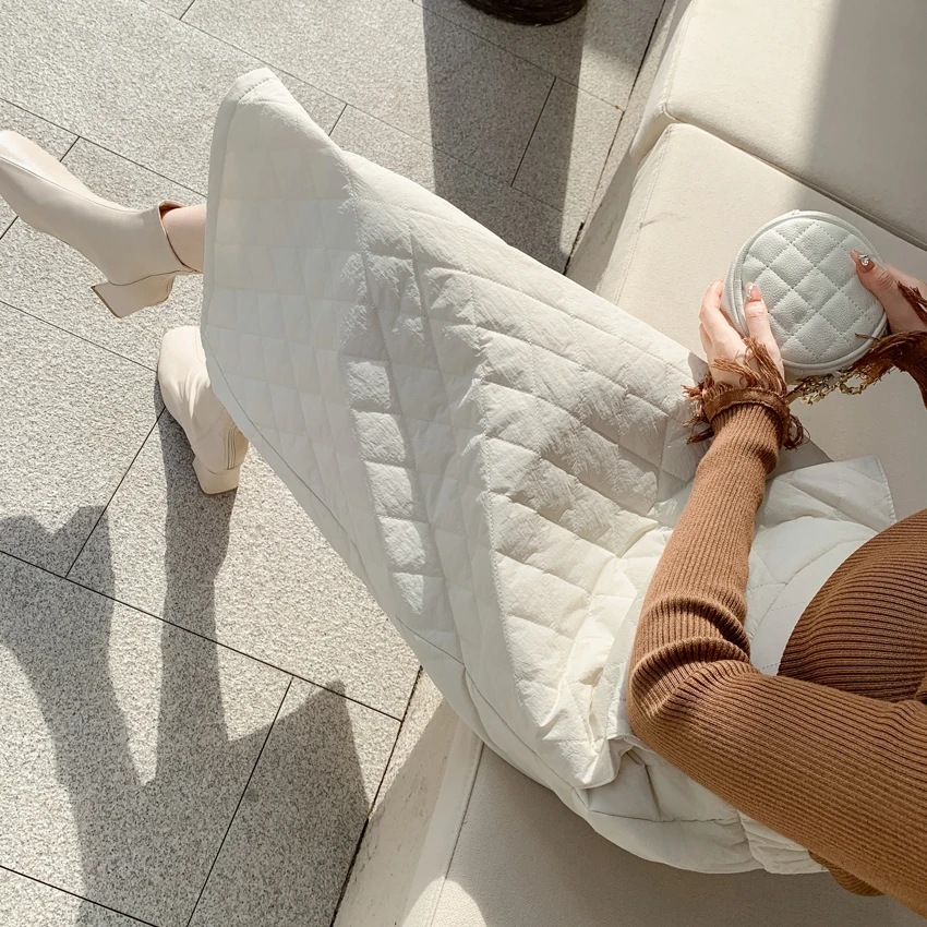 

Women's Cotton Quilted down Jaet Skirt High Waist Straight Cut Long Skirt Spring Autumn Winter Commute Ci Scenarios