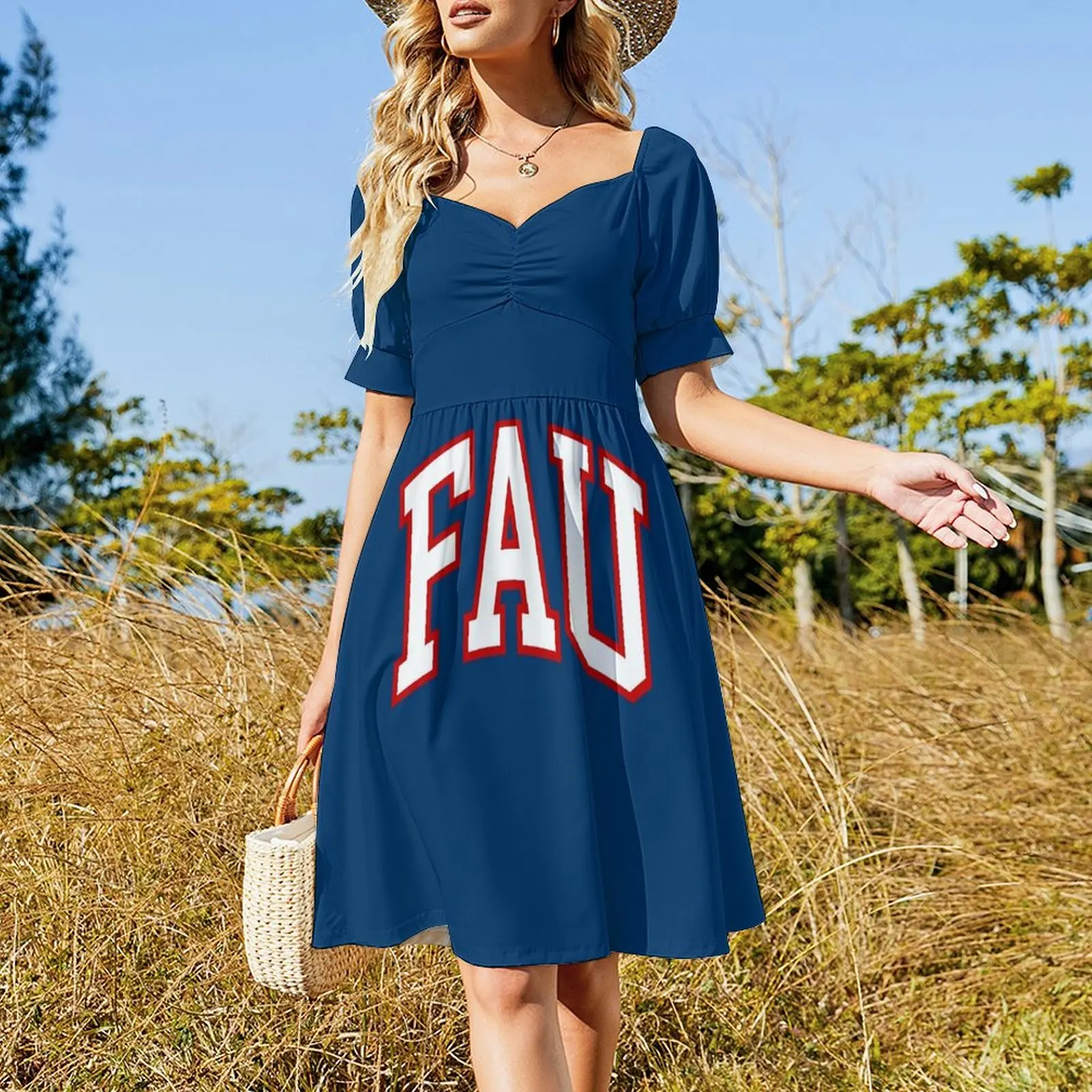 fau - college font curved Short Sleeved Dress loose women's dress Women's summer dresses women evening dress