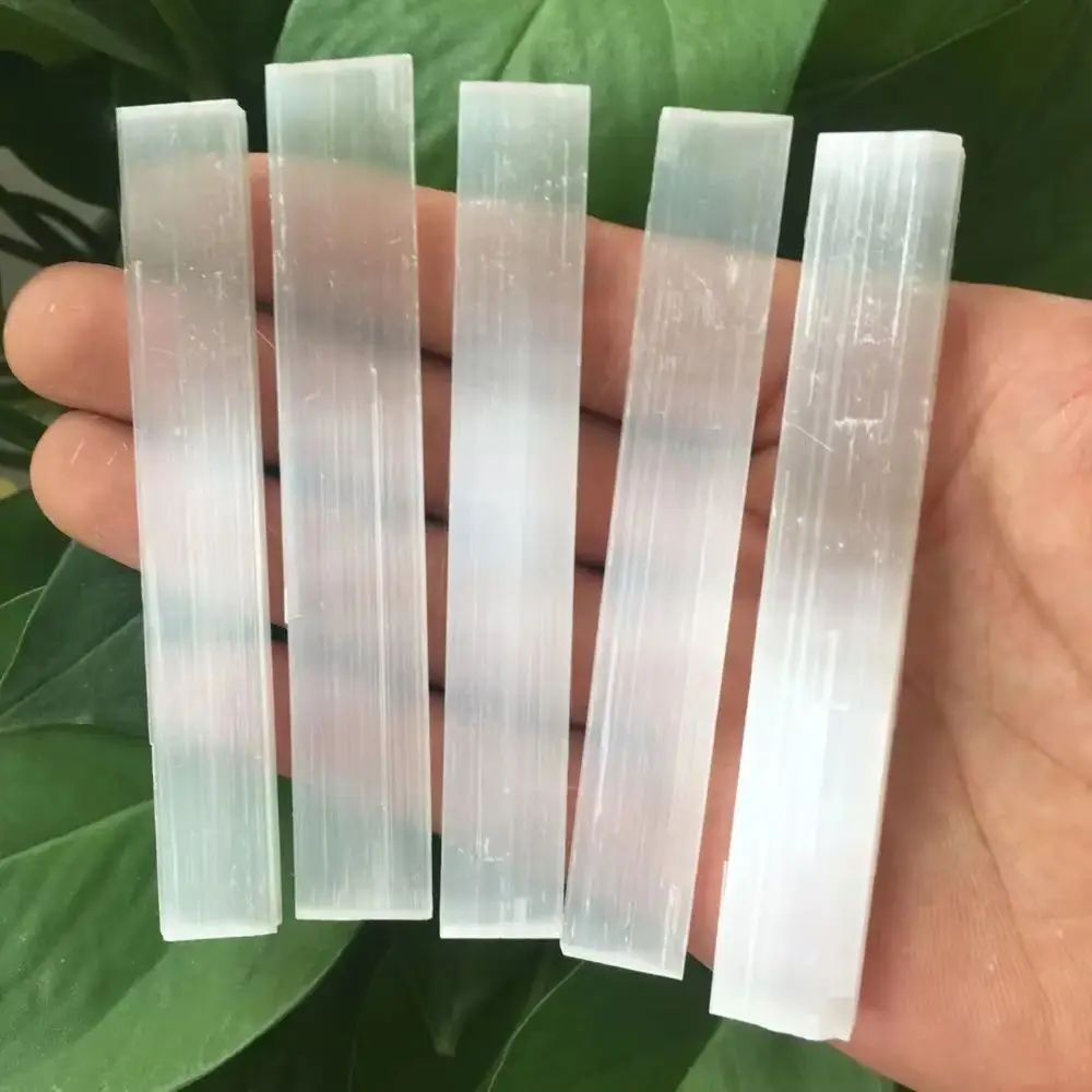 Natural White Transparent Gypsum Rod, Quartz Crystal Transparent Selenate Rod