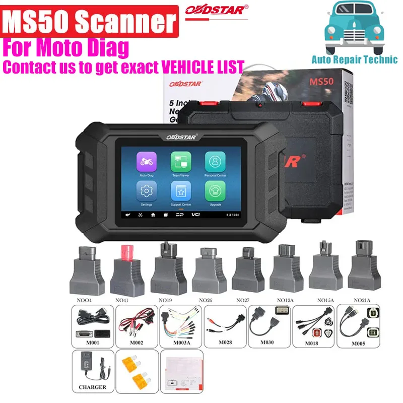 New OBDSTAR MS50 Motorcycle Scanner Motorbike Diagnostic Key Programming and ECU Remap Tool 1 Year Free Update Online