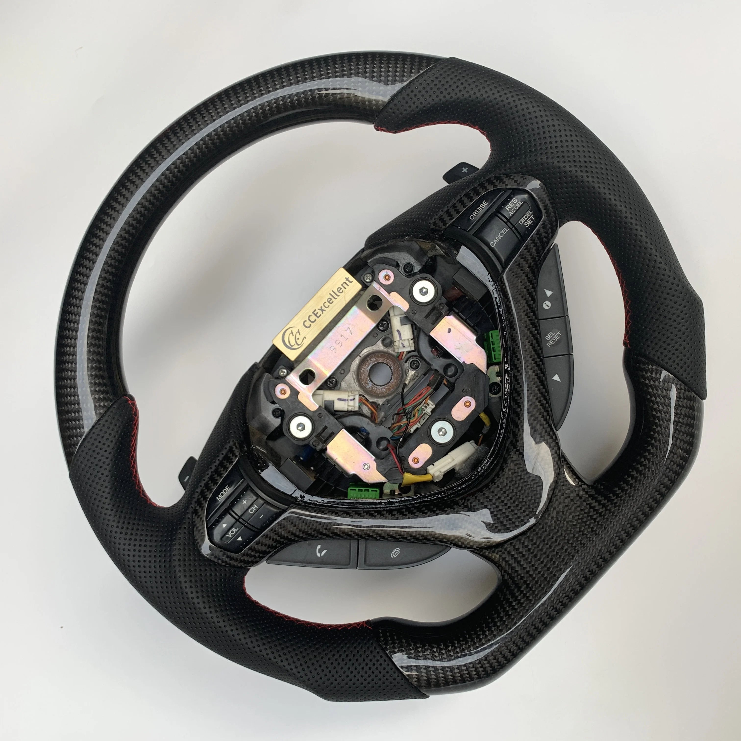 CCExcellent Factory price with gloss carbon fiber round top flat bottom for Acura TSX carbon fiber steering wheel