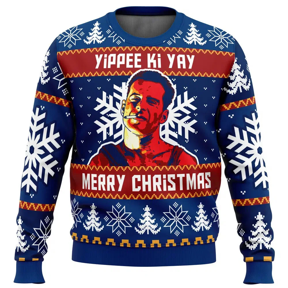 

2026 Die Hard Autumn and Winter New 3D Print Ugly Christmas New Men's Women's Pullovers Couple Outdoor Party Casual Wear
