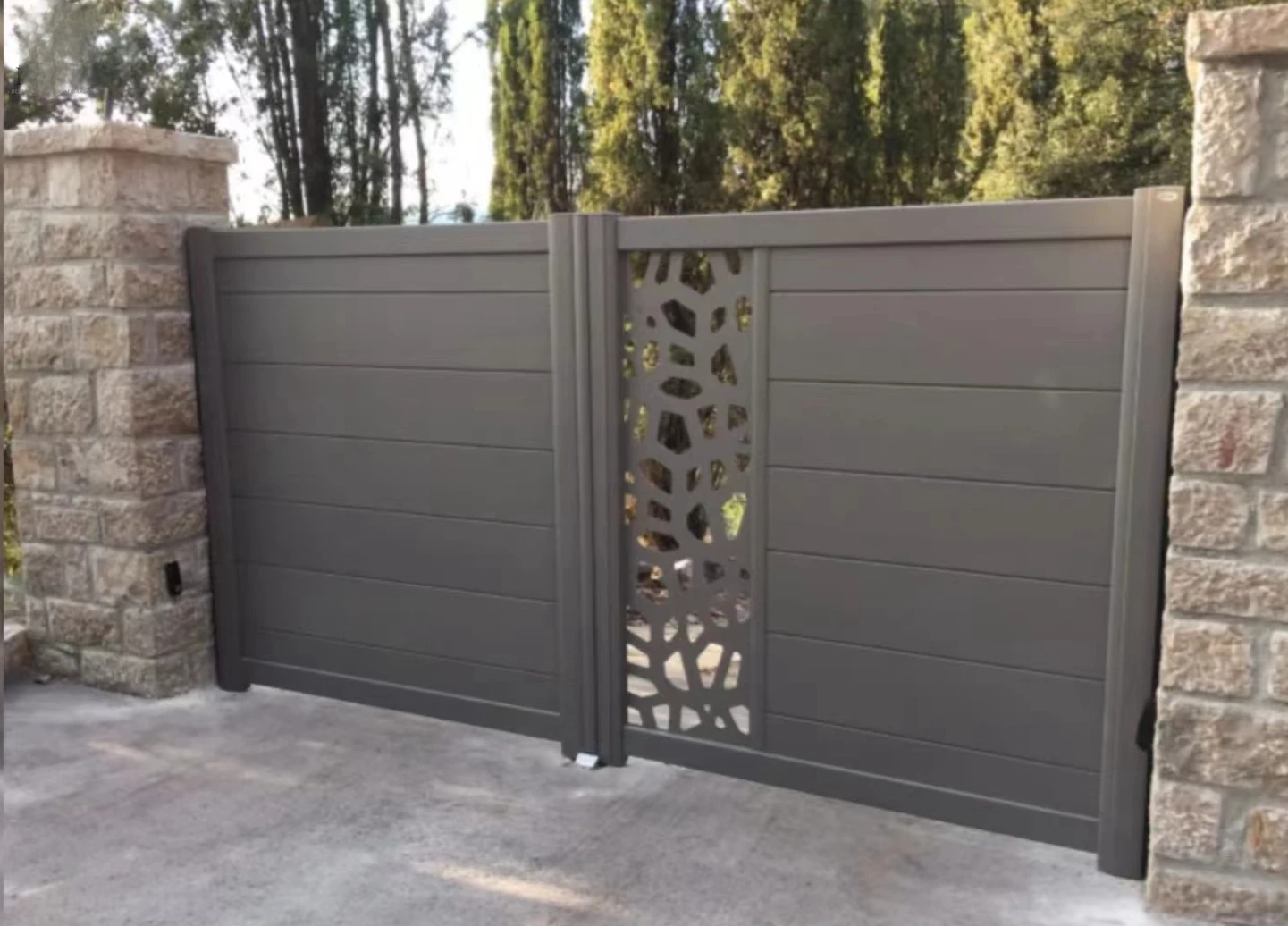 Electric lock aluminum metal Lane Motor double automatic swing door