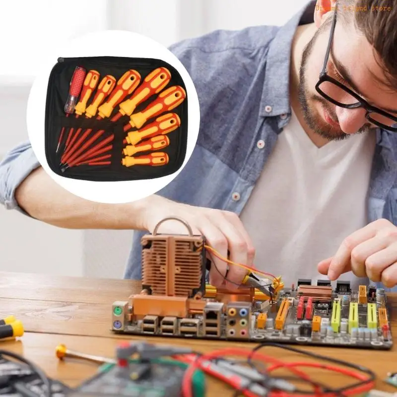 9 في 1 أداة مفك البراغي المغناطيسية المعزولة لعشاق DIY والفنيين ضمان عمليات آمنة ومريحة HX6C