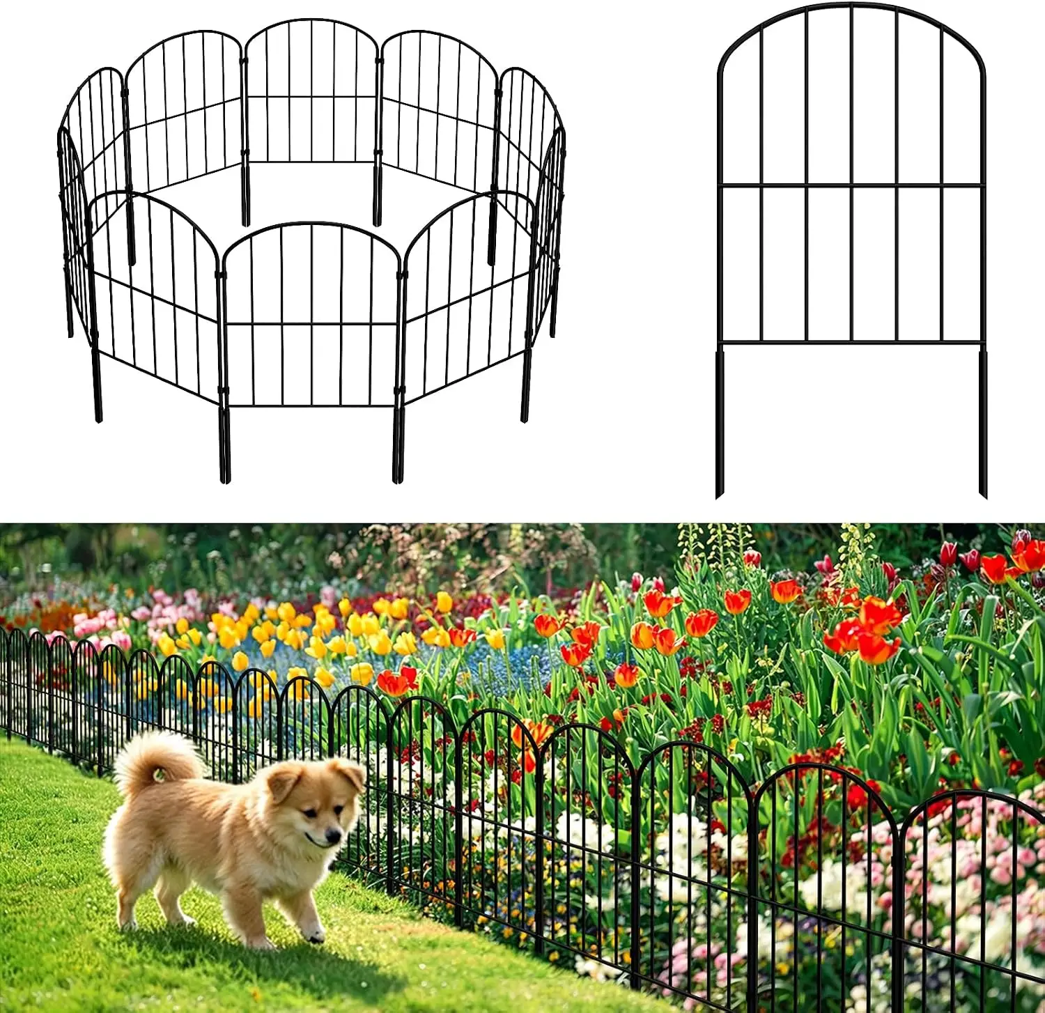 330 X 60cm 10 Stück Gartendekorativer Zaun, Außensperre, für Landschaftsgestaltung und Umzäunung