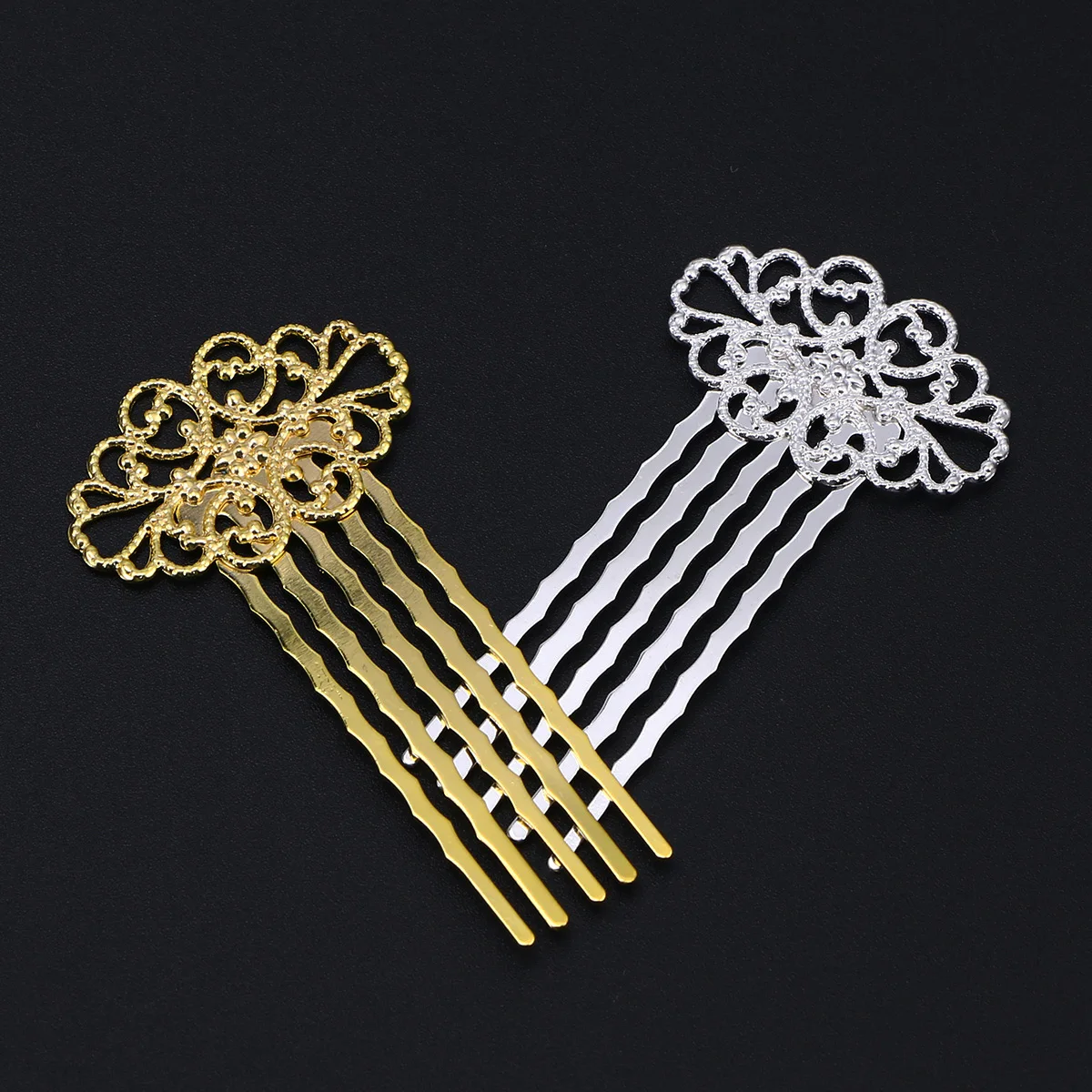 

10pcs Five Tooth Women Headdress Comb Women Accessories Durable Fashion Elegant Prom Party Wedding DailyInserted Flower