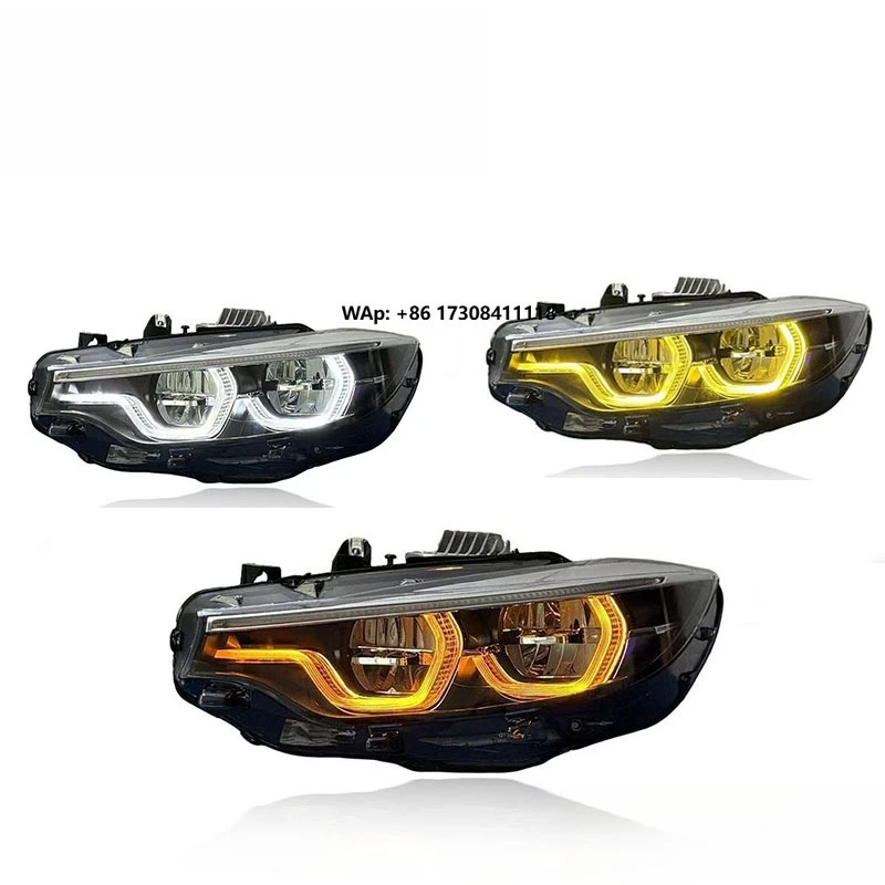 

SJC Auto Upgrade LED Headlight Assembly for 4 Series M3 F32 F36 M4 F80 F82 2014-2020 V2 Ikon Style Yellow White Amber DRL