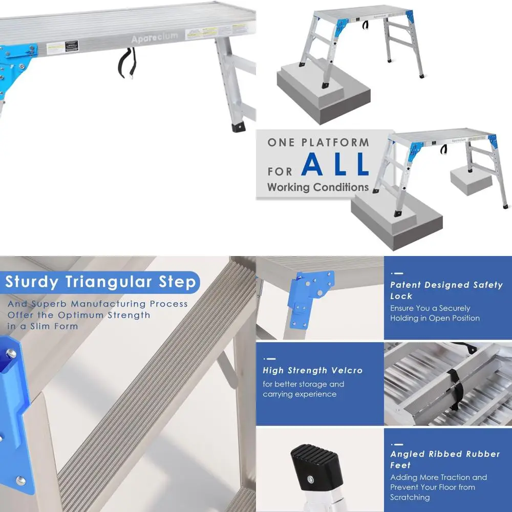 

Портативная алюминиевая стремянка с регулируемой высотой, емкостью 330 фунтов, идеально подходит для мойки автомобилей, чистки окон и обслуживания T