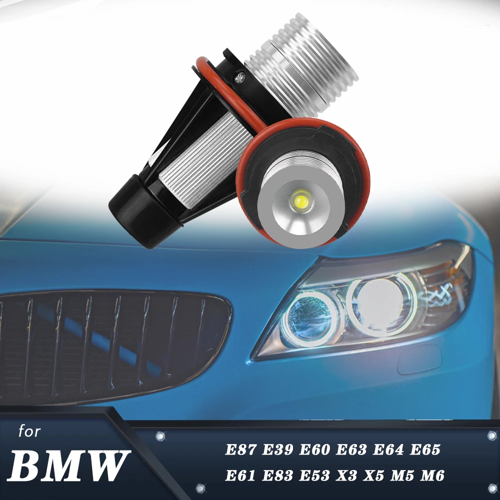 DXZ 2pcs LED Angel Eyes Marker Lights Bulbs Lamp for BMW E87 E39 M5 E60 E61 E63 E64 M6 E65 E66 E83 X3 E53 X5 2000-2008 Headlight