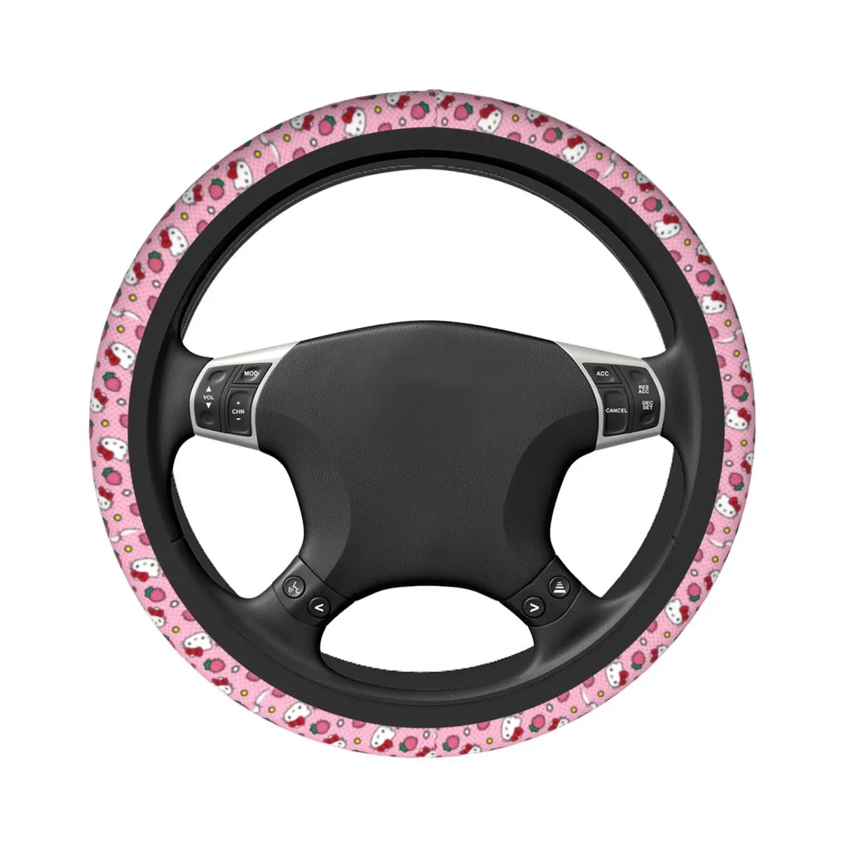 Hello Kitty Car Steering Wheel Cover 37-38 Elastic Auto Steering Wheel Protector Elastische Car-styling Car Accessories