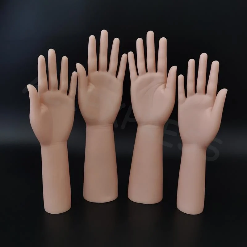 Odorless Realistic Silicone Female Hand Model Lifelike Fake Hand for Professional Nail Art Manicure Practice