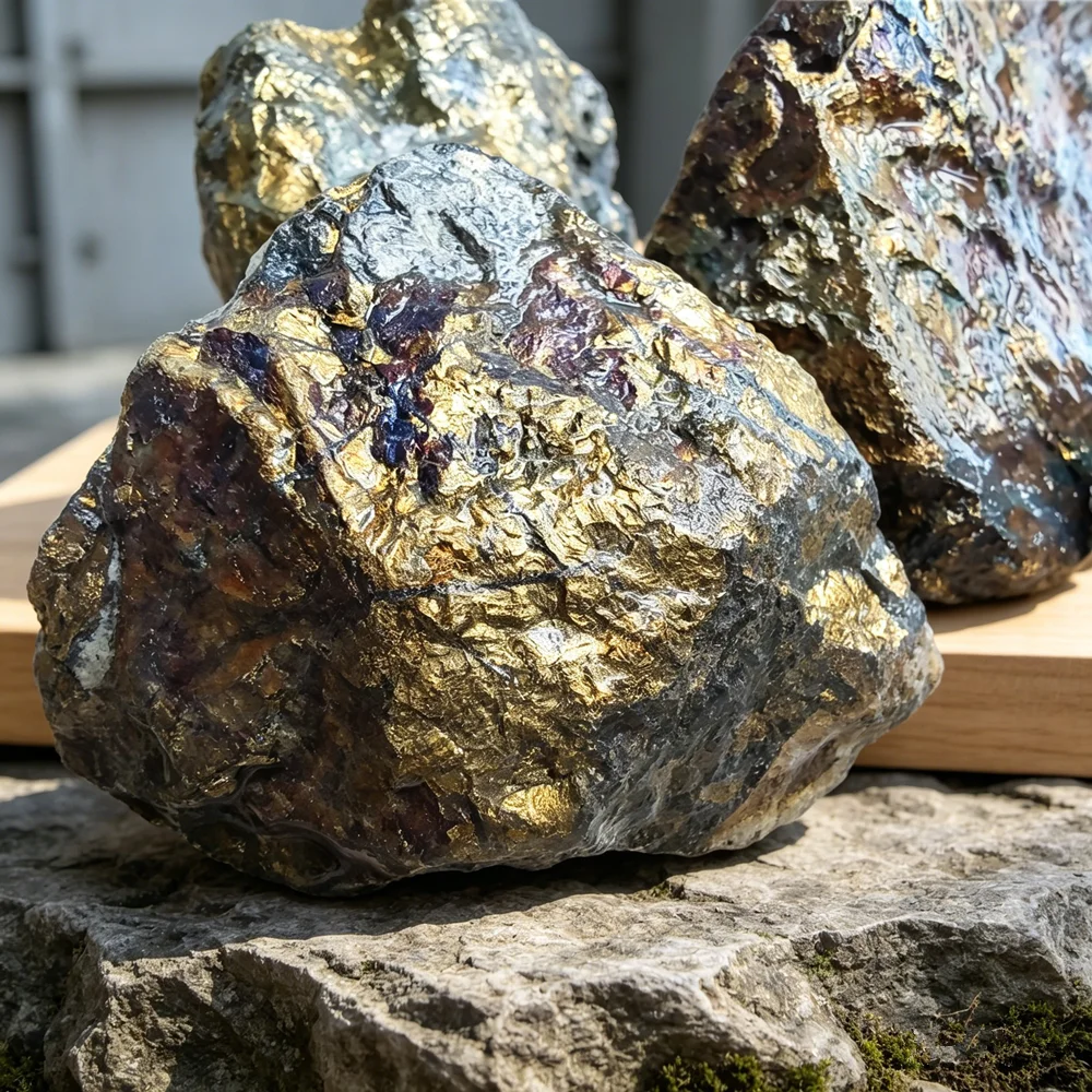 Natural Copper Ore Chalcopyrite Mineral Containing Gold Silver Crystal Stone Teaching Collect Specimens Experimental Home Decor view 3