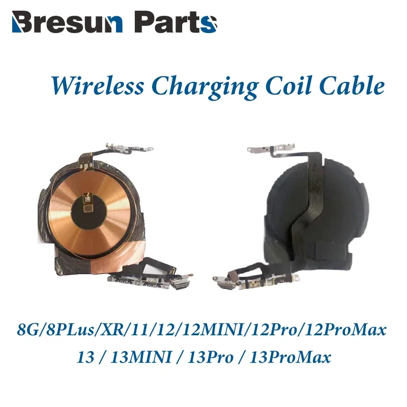 Para iPhone 8 8p xr 11 bobina de carga inalámbrica incorporada cable de carga inalámbrica 12 13pm piezas de repuesto de bobina de carga inalámbrica