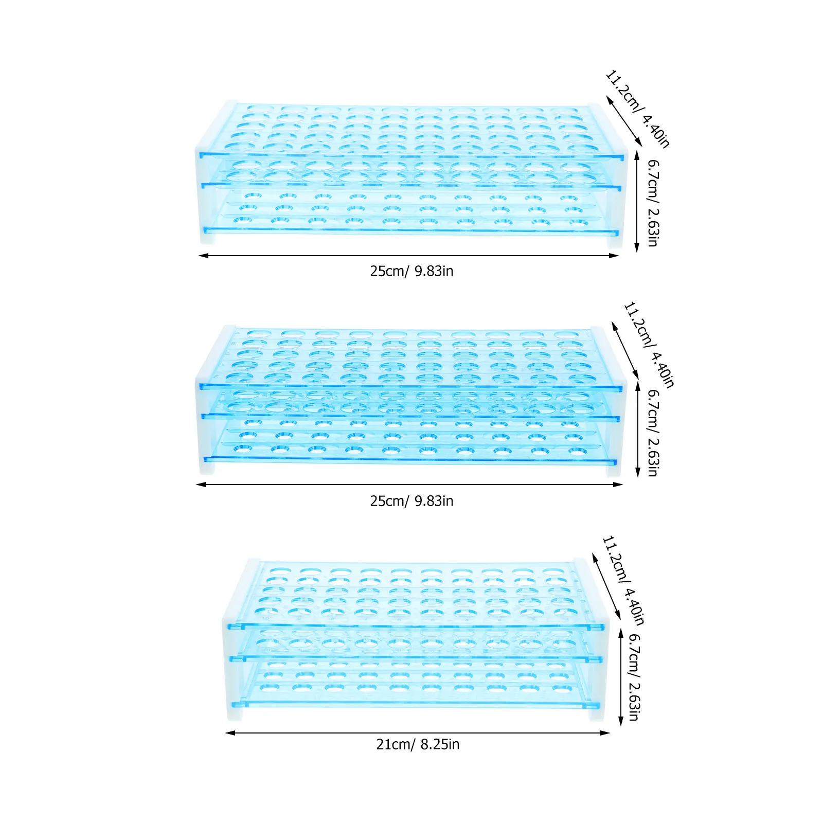3Pcs Test Tube Racks Centrifuge Tube Stand 50 Holes Laboratory Holder Organizer Storage for Chemistry Research view 3