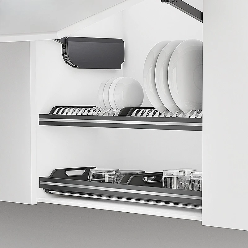 Kitchen hanging cabinet, dish rack, wall-mounted stainless steel drain rack
