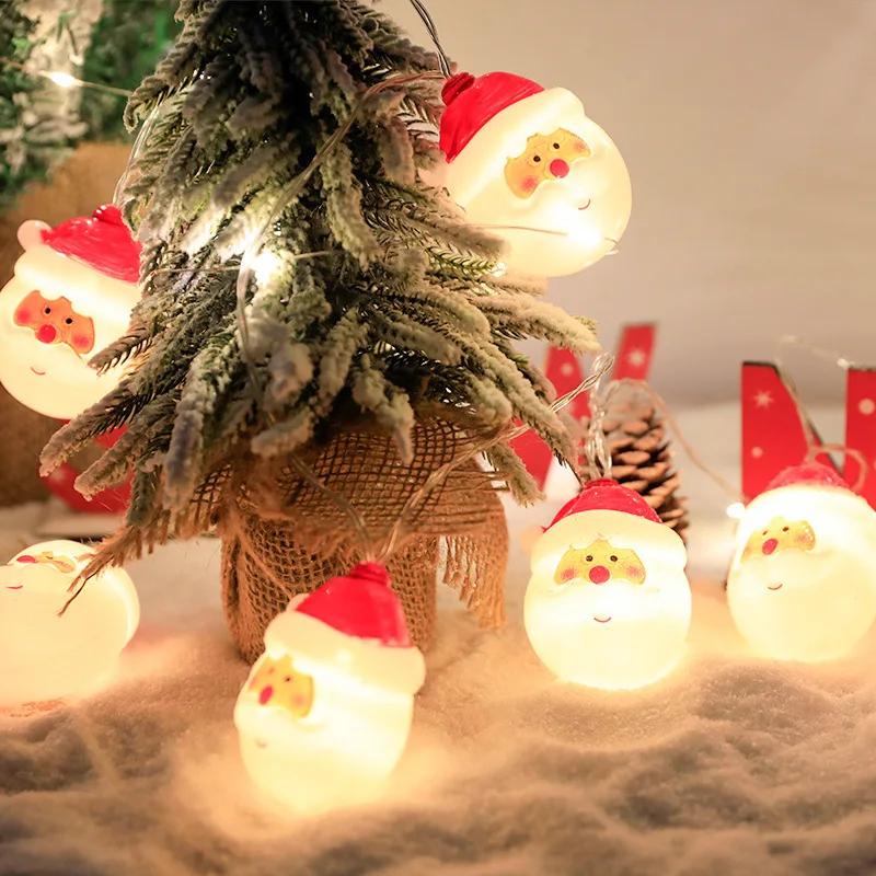 2023 NEW 2m 3m Santa Claus Lamp String Battery Box Led Color Lights Christmas Tree Christmas Decorative Lights Wholesale