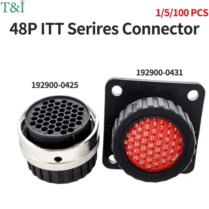 

1/5/100 PCS 48PIN ITT Series Aviation Socket&Plug Round Male&Female Waterproof Automobile Connector 192900-0425/0431/0437