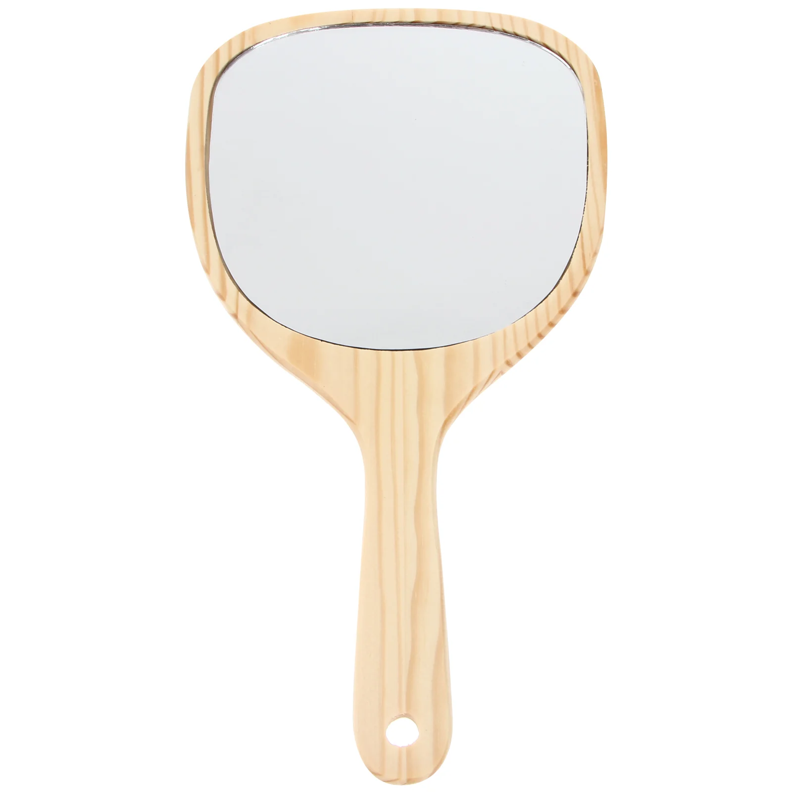 Miroir à poignée en bois rétro pour femmes et filles, miroir de maquillage, miroir à main, déterminer, 1 pièce