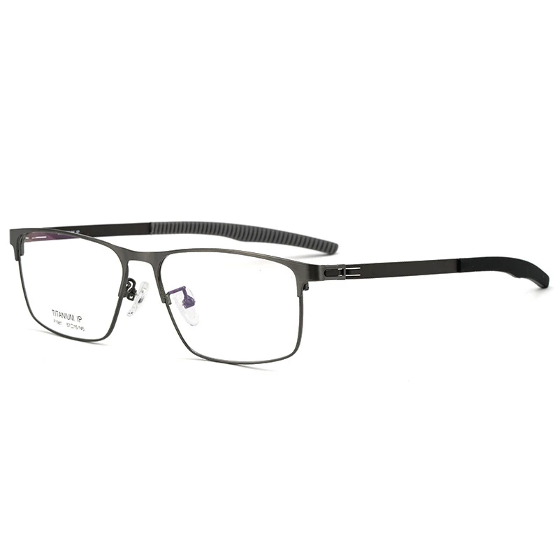 KJDCHD Men's Ultra-light Pure Titanium Sports Spectacle Frame Comfortable Non-slip Optical Prescription Glasses Frame