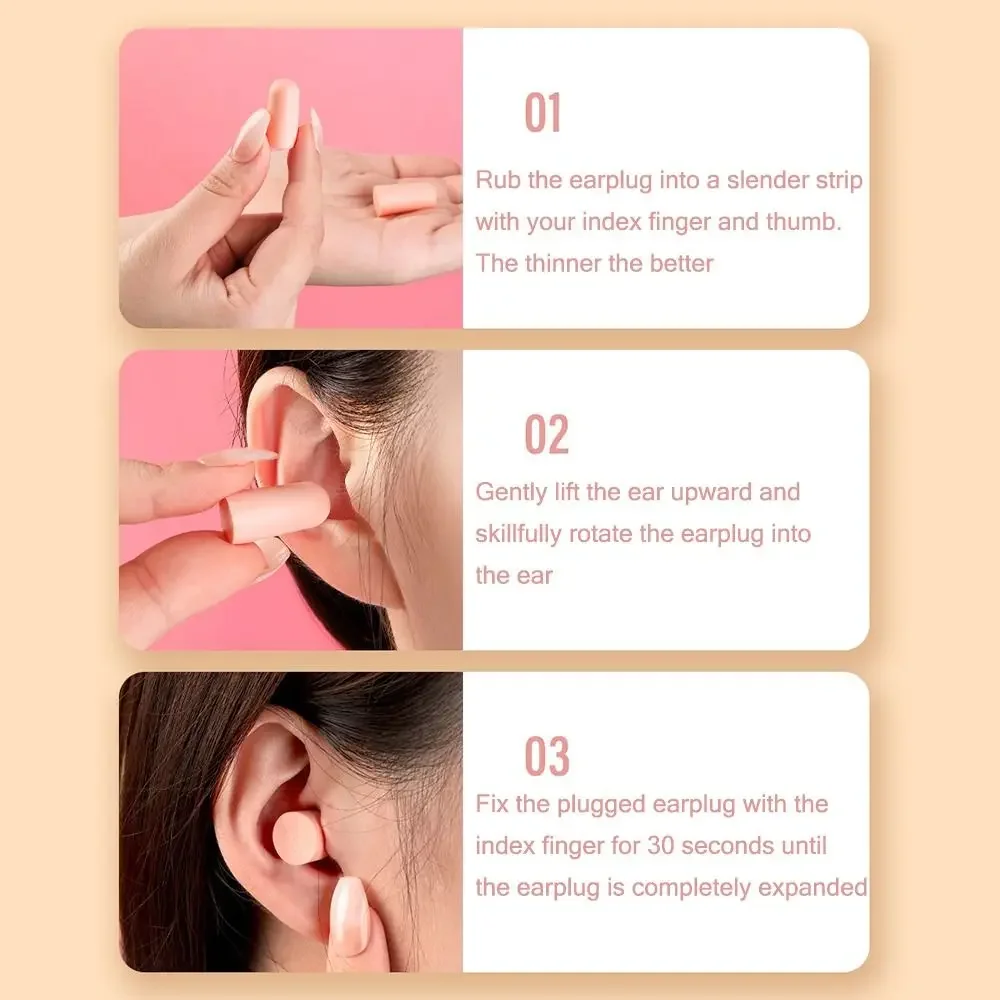 4/24/60/120PCS ป้องกันเสียงรบกวนปลั๊กอุดหู Multicolor Bullet ประเภทโฟมปลั๊กอุดหูสบายช้า Rebound Soft Hearing Protector