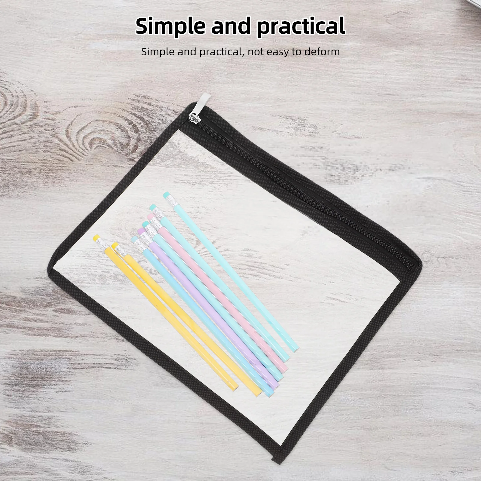 6 قطع من أكياس أقلام الرصاص المصنوعة من مادة PVC الشفافة المقاومة للماء لتنظيم مستندات السفر ومنظم تخزين المكياج