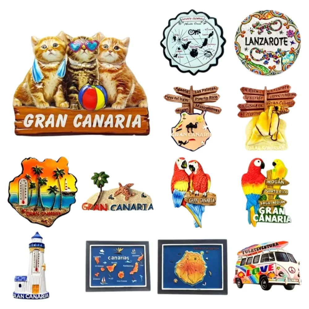 Imanes de Resina 3D de las Islas Canarias, España, Gran Canaria, Lanzarote, Recuerdo de Viaje, Decoración del Hogar, Regalo