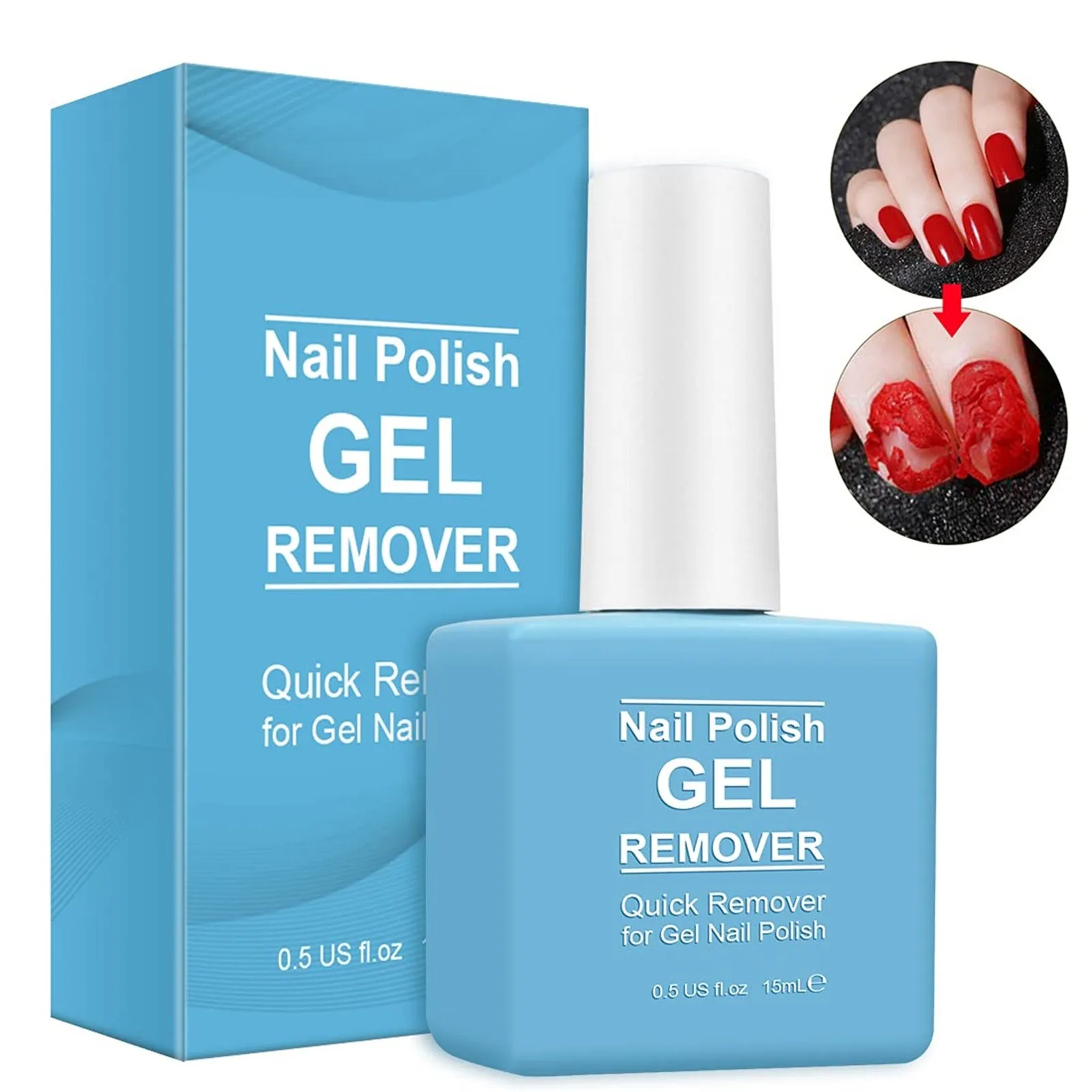 Nail Polish Remover With 7 Way Nail Buffer & Metal Cuticle Pusher, Easy Gel Nail Polish Remover Set For Home Diy And Salon