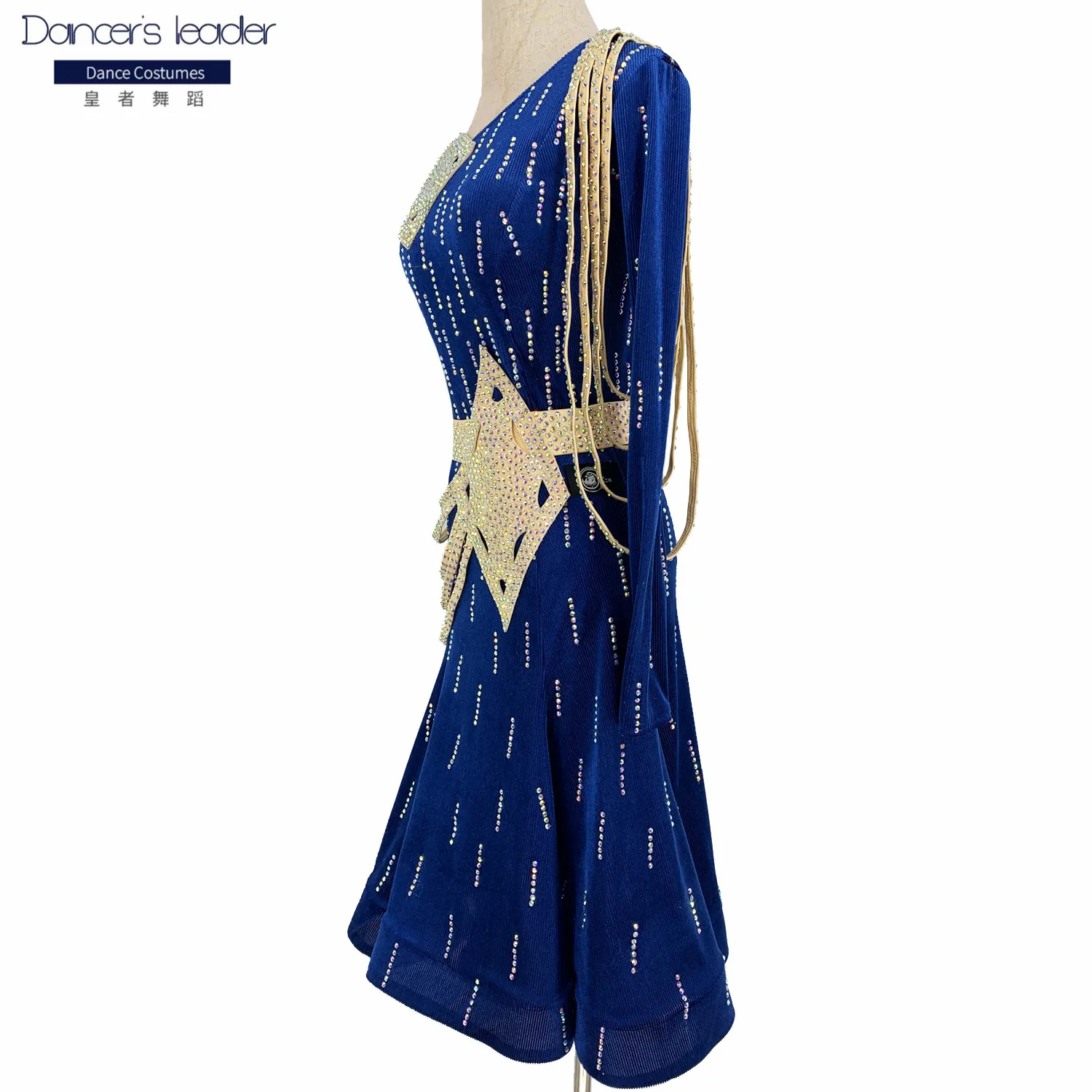 High-end Custom Latin Dance Dress Adult Children Dance Skirt Woman Cha Cha Tango One Shoulder Sleeve Diamond Stage Costume