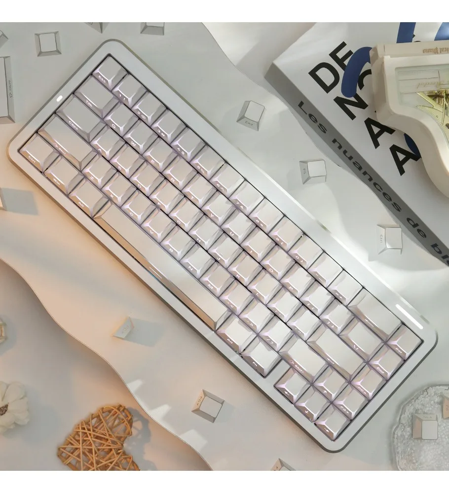 Folded light transmission keyboard keycap 129 keys pbt personalized customization advanced sense side engraving 61/68/87/98/108