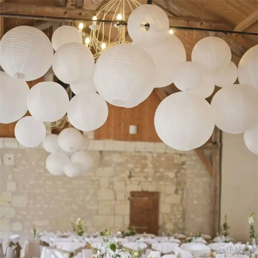 Supplies Hanging Decoration Round 10/15/20/25/30/35/40cm DIY Lamp Paper Lamp White Lantern Paper Lantern Hanging Lantern Ball