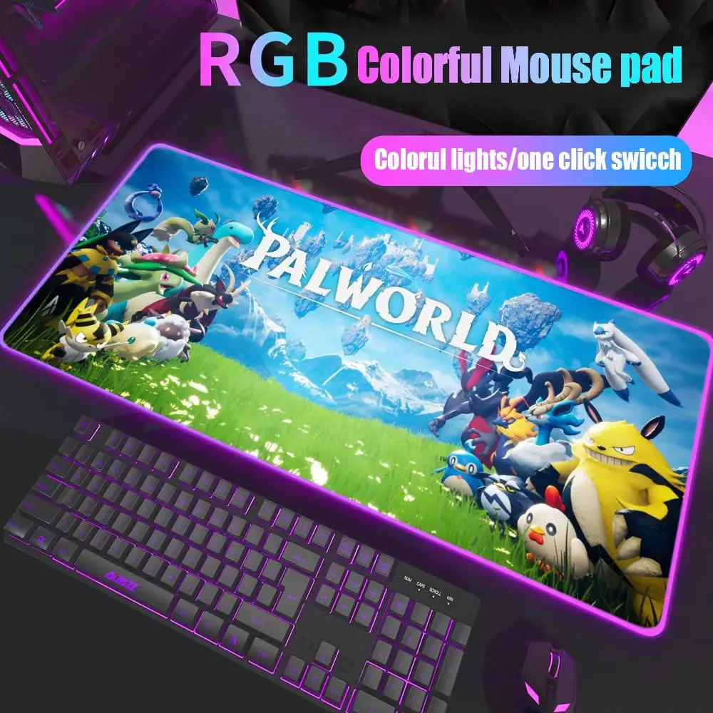 

Game Palworld Mouse Pad Gamer Rgb Desk Mat Back Light Led Mousepad Setup Gaming Accessories Deskmat Big Mousepad Backlight