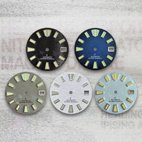 28.5mm S Logo Bat Dial Fit NH35/NH36 Movement Sunburst C3 Strong Green Luminous High Quality Dial Watch Modification Accessories
