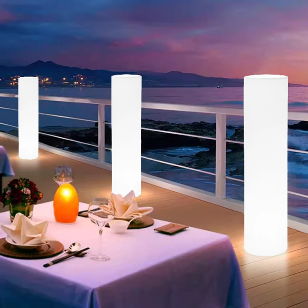 

Cylindrical Floor Lamp Outdoor Waterproof Seven-color Remote Dimming Villa Hotel Corridor Landscape Decorative Garden Lights
