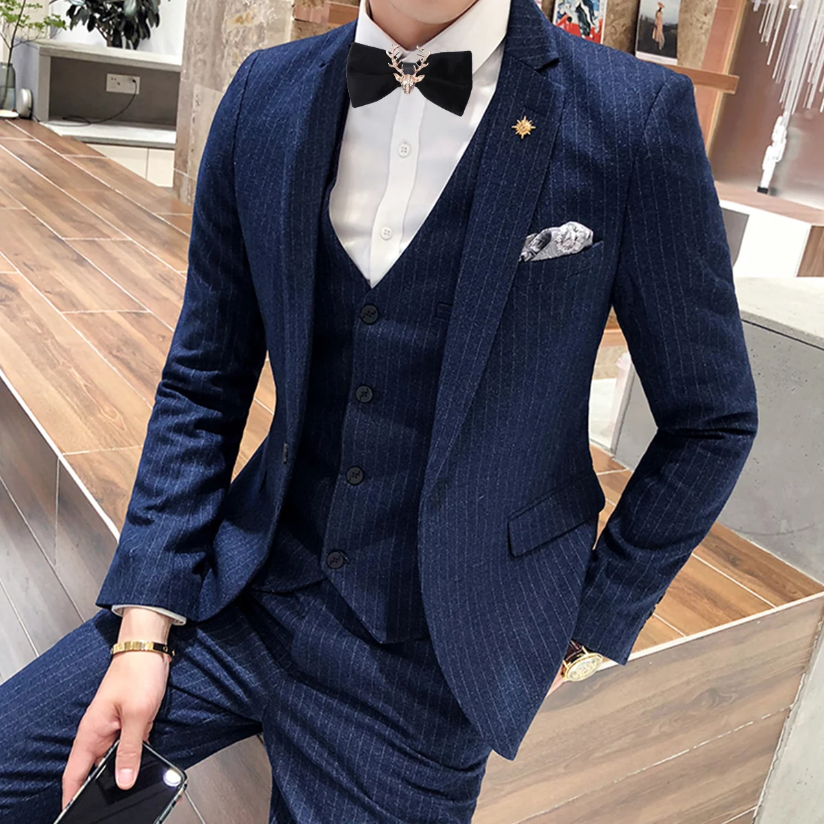 

Elk Head Bow Tie Pleuche Male Adjustable Christmas Neck Tie Clothes Decoration Trendy Fashion Elegant Pre Tied For Parties