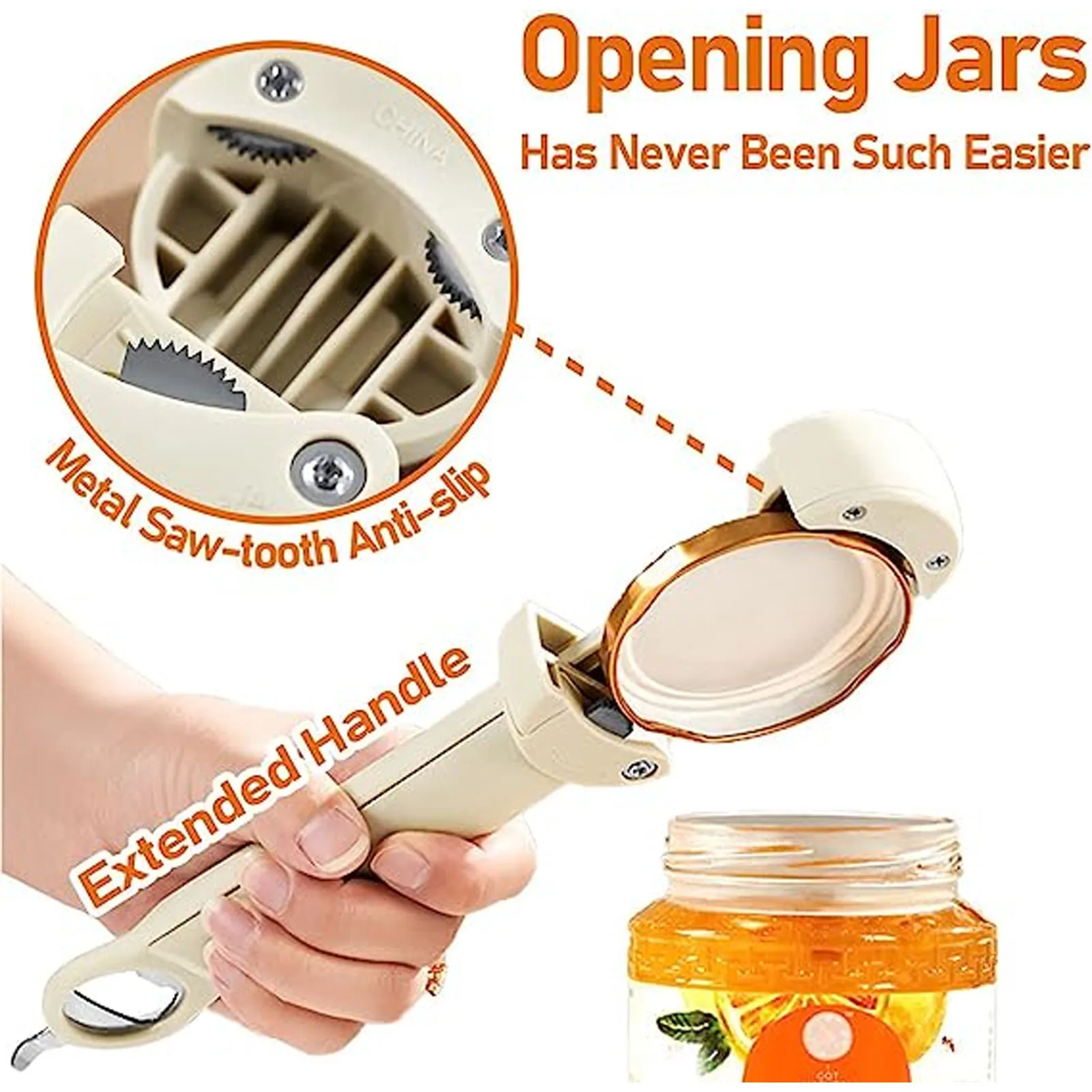 Retractable Jar Opener Retractable Bottle Opener Stainless Steel Thickened Handle Adjustable  Screwer Functional for Hotel