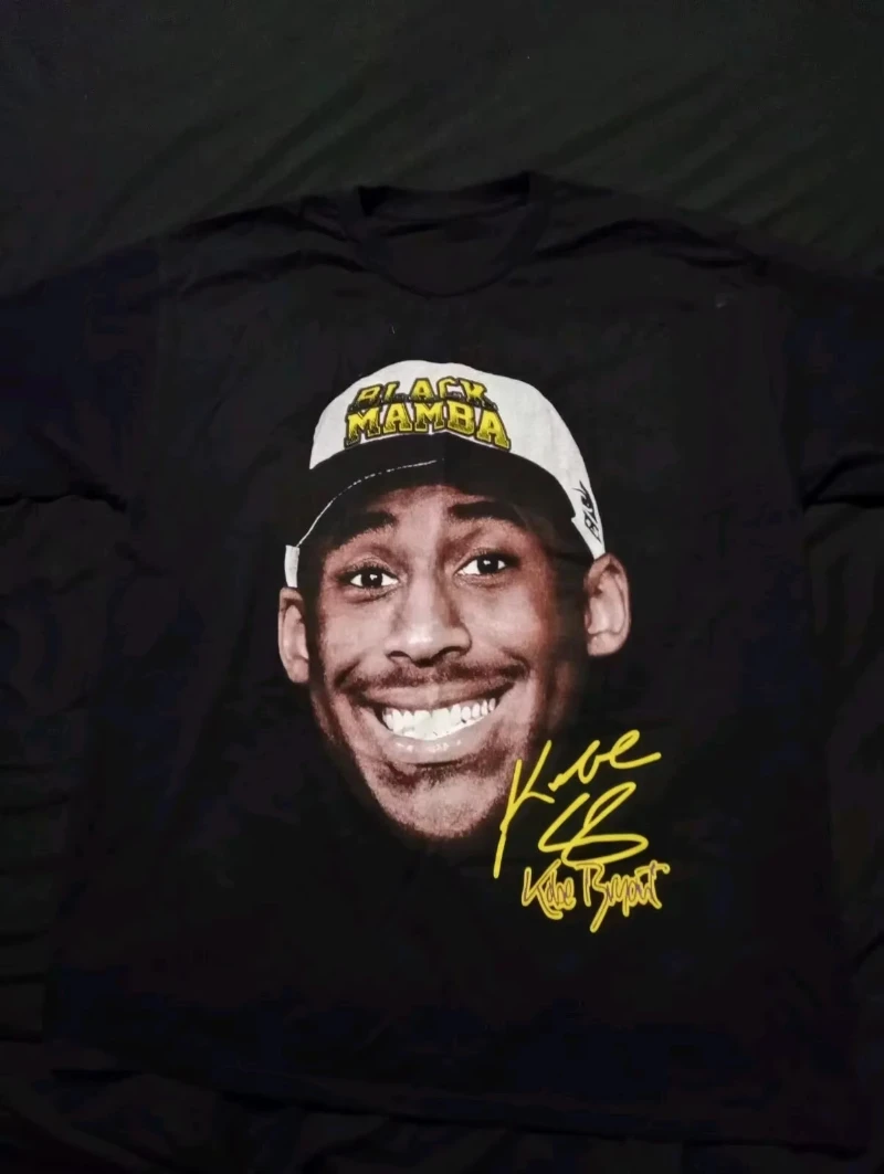 ايفرسون كوبي وجه كبير كرة السلة مطبوعة قصيرة الأكمام القطن تي شيرت الرجال النساء الصيف خمر Y2K المحملة موضة ملابس الشارع الشهير غير رسمية