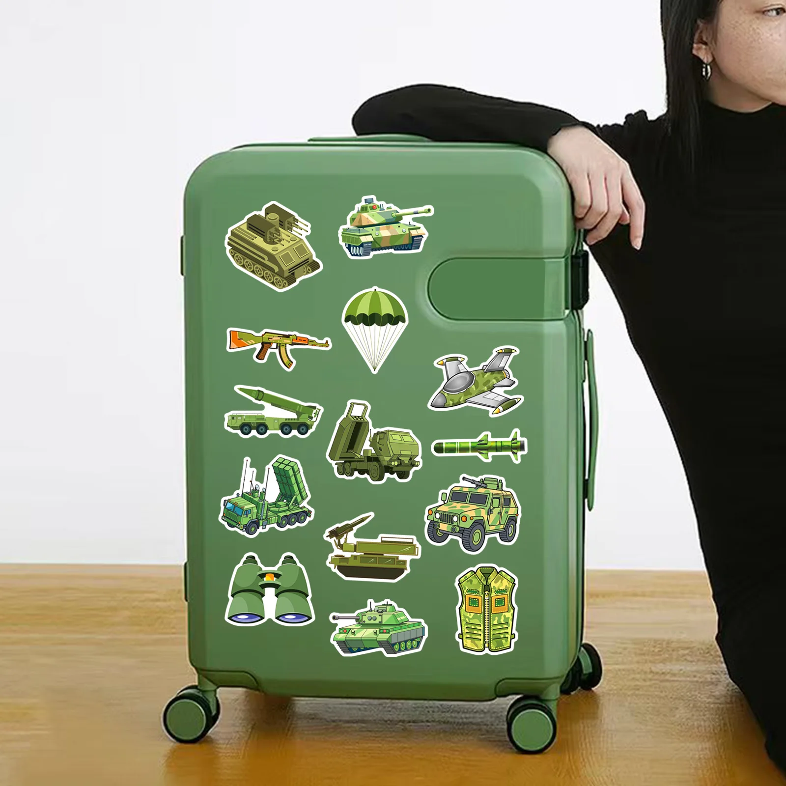 50 個軍事ステッカー輸送機器機器 DIY 装飾スケートボードラップトップ iPad 防水ステッカー子供のおもちゃ