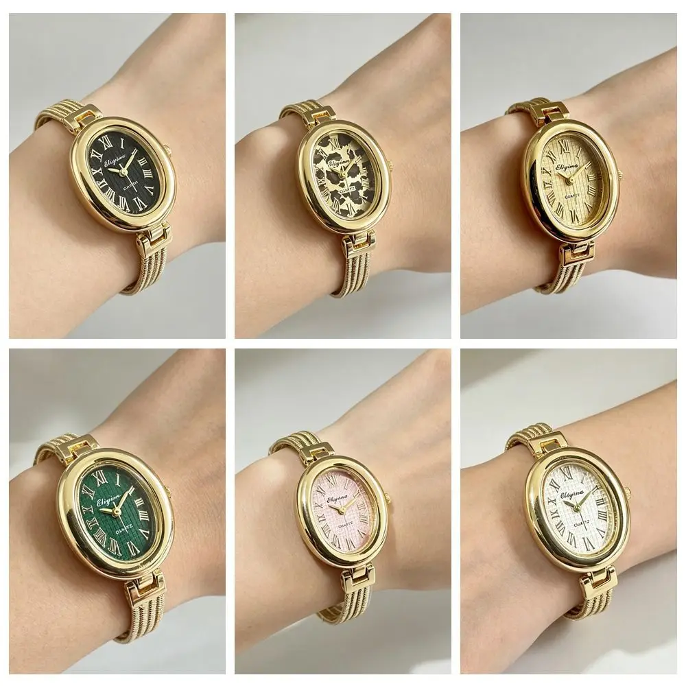Antique Alloy Quartz Wristwatch Gold Fashion Accessory Tassel Chains Watch Oval Quartz Watch Women's Accessory