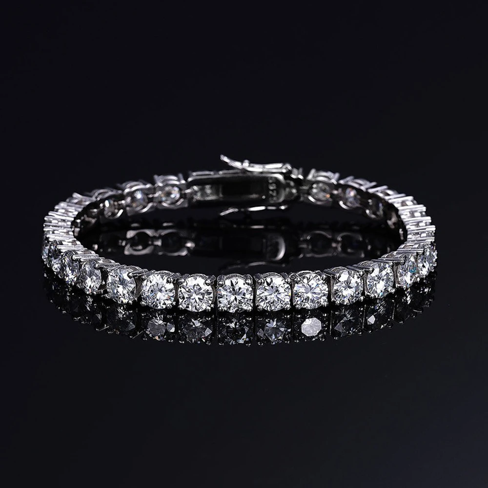 D Color VVS1 Moissanite Tennis Bracelet 3/4/5/6.5mm S925 Sterling Silver Bracelet for Women Man Sparkling Party Jewelry view 3