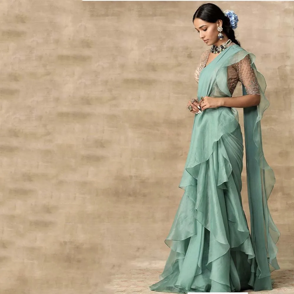 

Classy Green Women Prom Dresses Square Collar Floor Length Mermaid Half Sleeves Fairy Elegant Evening Party Banquet Gowns