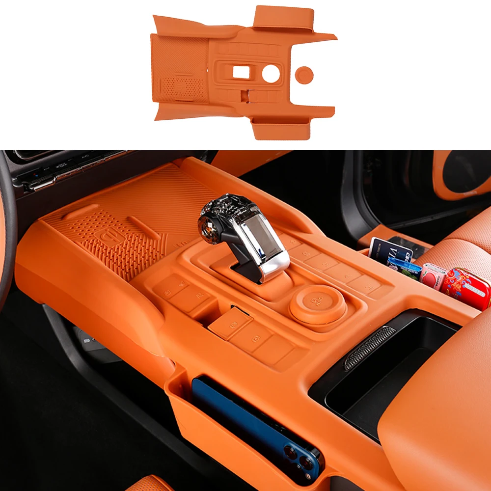

For 2024 GWM HAVAL H9 Central Control Panel Dust Cover Wireless Charging Silicone Pad Storage Box Interior Modification