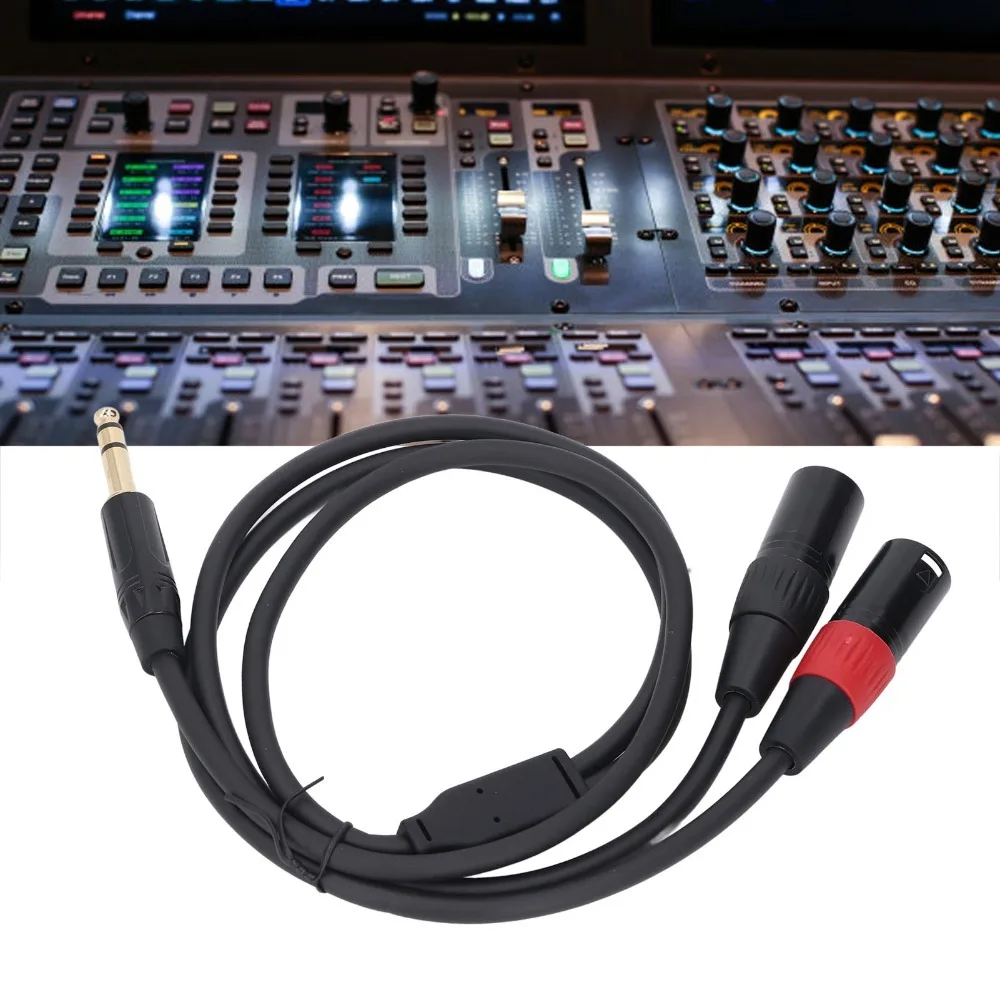 6.35mm 1/4 Inch to Dual XLR Male TRS Unbalanced Y Splitter Cable 2 XLR Male to Quarter Inch Adapter Cord Stereo Breakout Cable